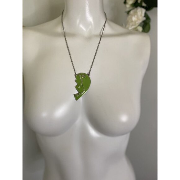 Vintage Nickelodeon Bestie Pendant Necklace TIE Half Green Rare Complete Yours - Picture 3 of 16